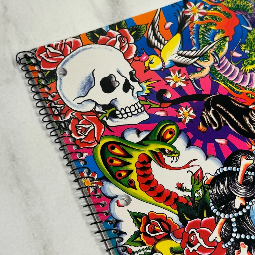 Vintage Lisa Frank x Ed Hardy Tattoo Art Spiral Notebook